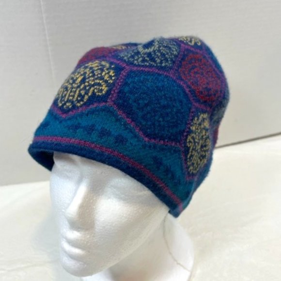 VTG Patagonia Wool Winter Ski Hat Beanie w/ Pom Pom Tassel Pom Portugal Large - Picture 2 of 9